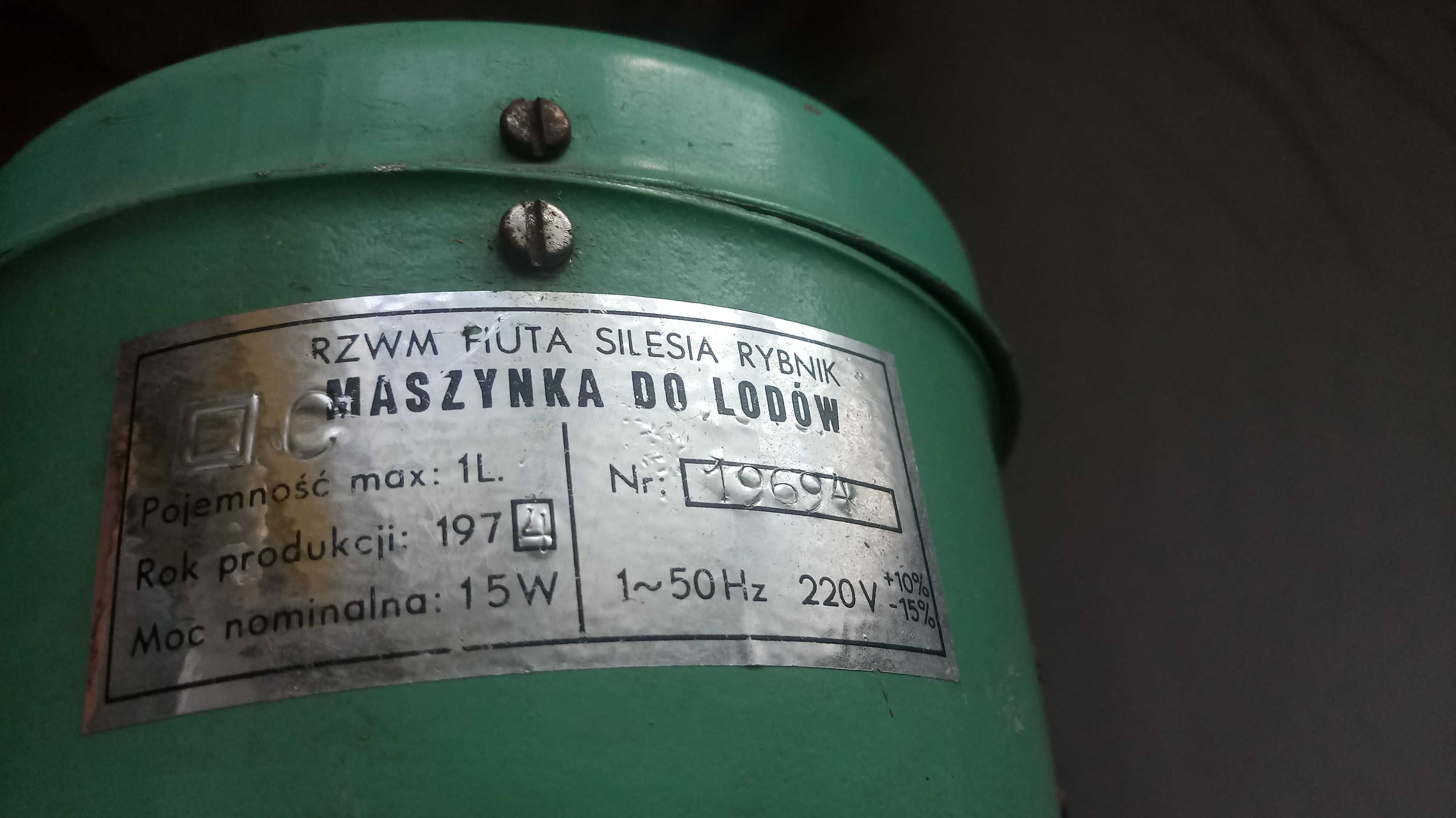Maszyna do robienia lodów Silesia PRL rok prod. 1974