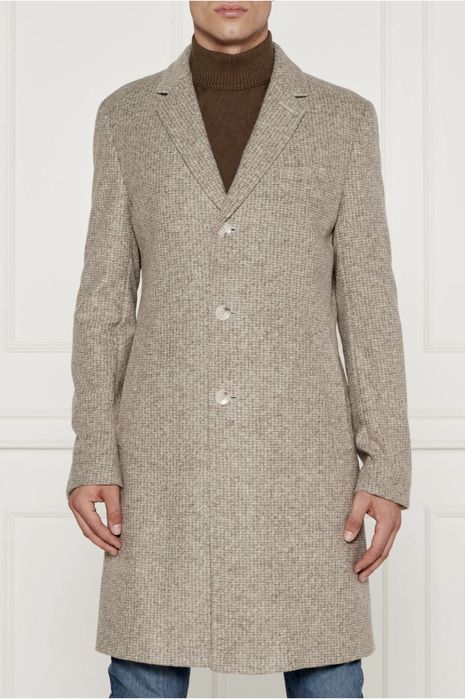 Nowy oryginalny płaszcz męski firmy  BOSS beżowy  r 50