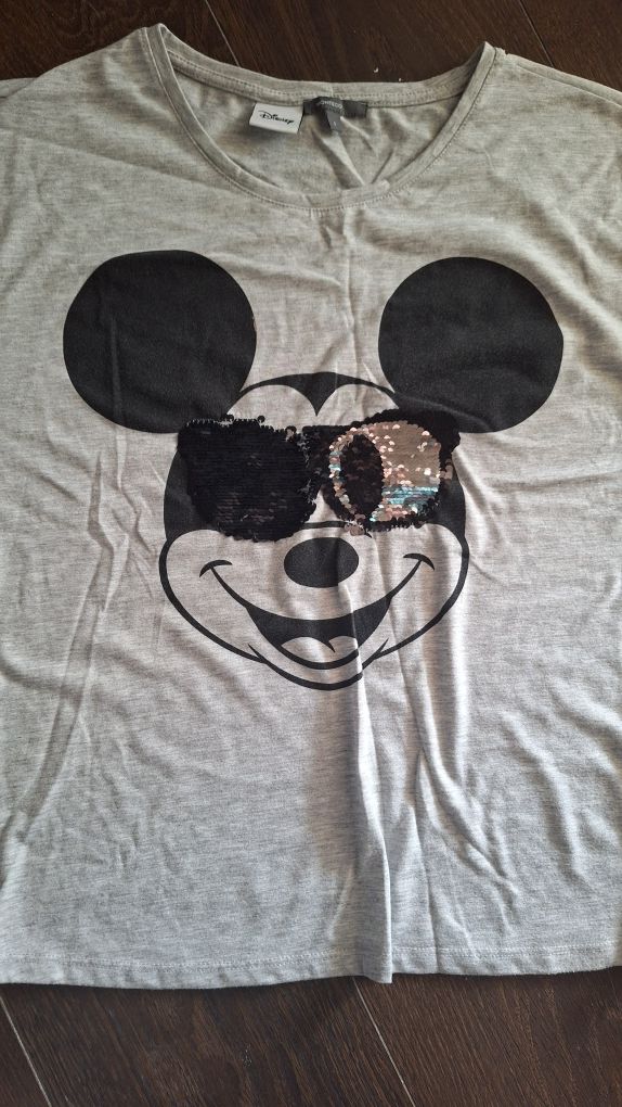Bluzka mickey mouse myszka miki montego S szara ze wzorem zmienialnym