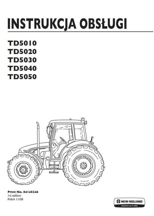 Instrukcja obsługi New Holland TD 5010, TD 5020, TD 5030, 5040, 5050