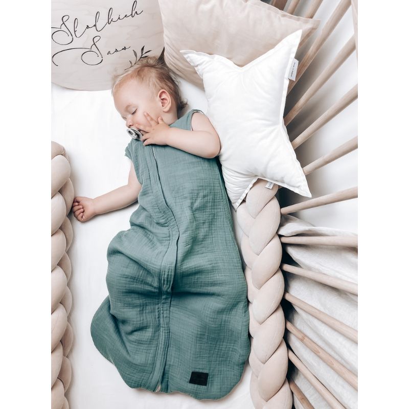 Dwustronny Śpiworek Muślinowy (0-4m) Dark Grey - Sleepee