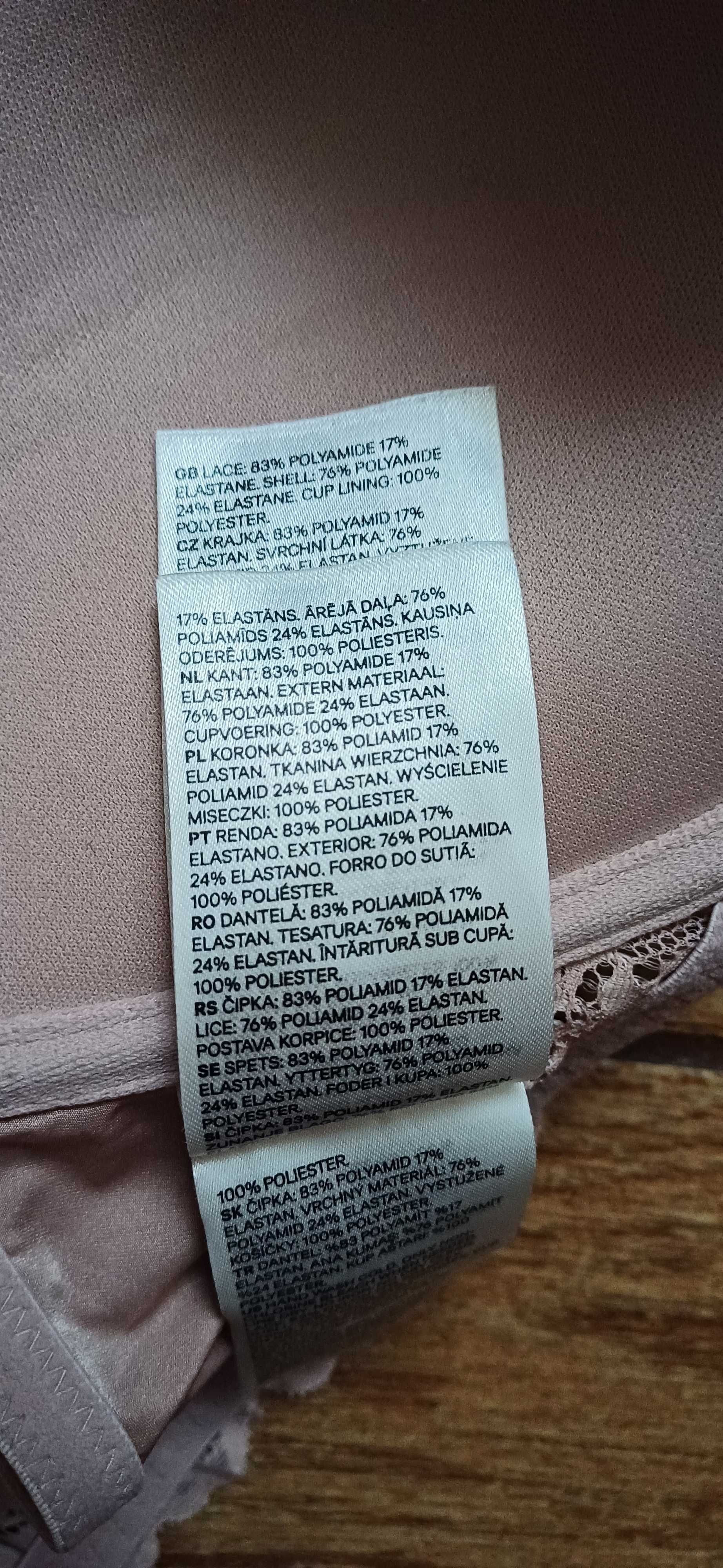 Różowy# liliowy biustonosz H&M w r. 85 C push up