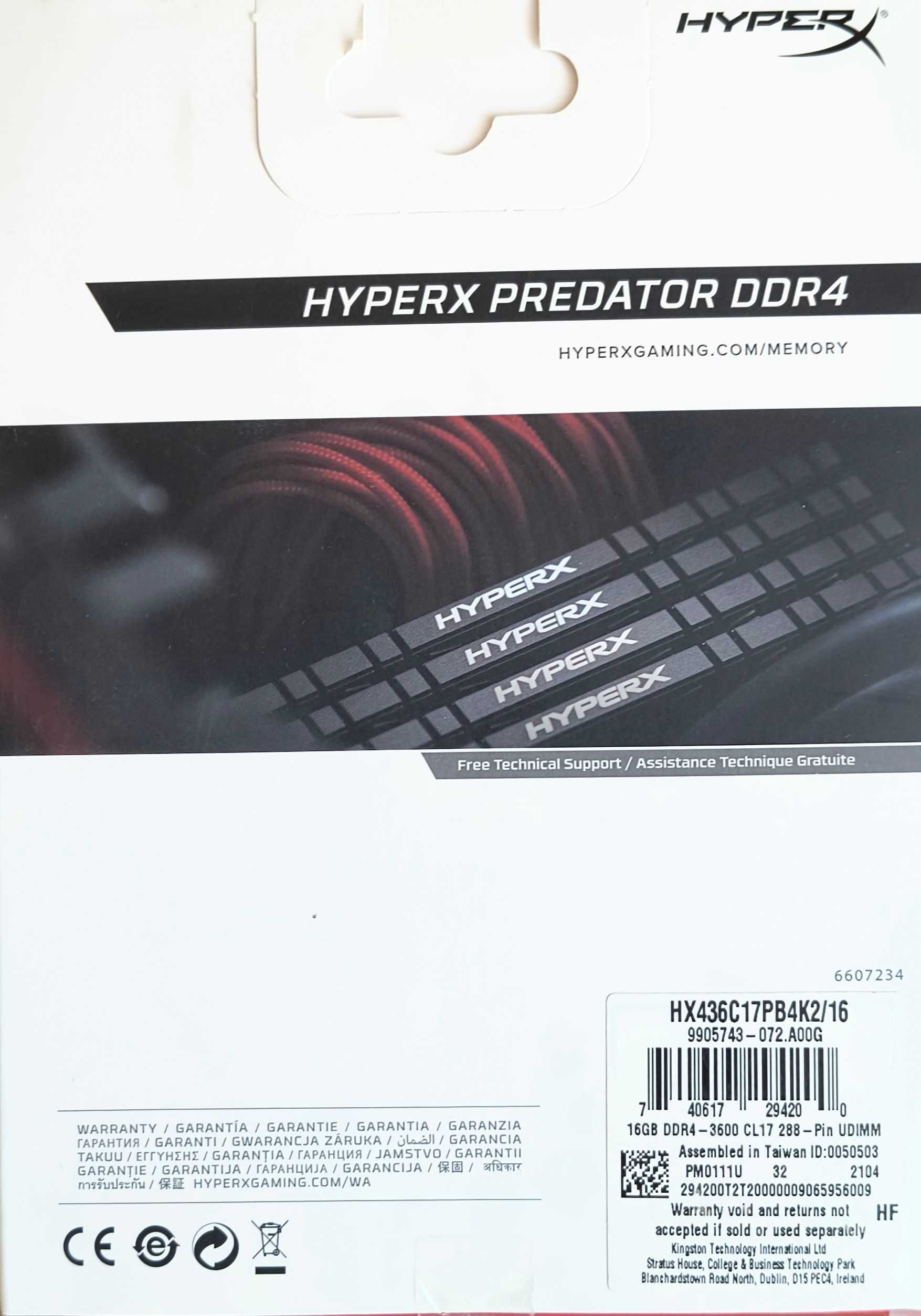 Pamięć RAM DDR4 16GB 3600MHz CL17 Hyperx Predator