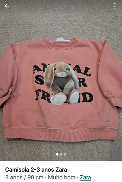 Camisola animais 98cm