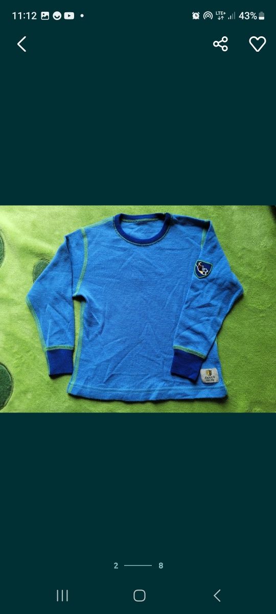 Bluzeczka 2szt Janus r 92 100 wełna merino 100proc