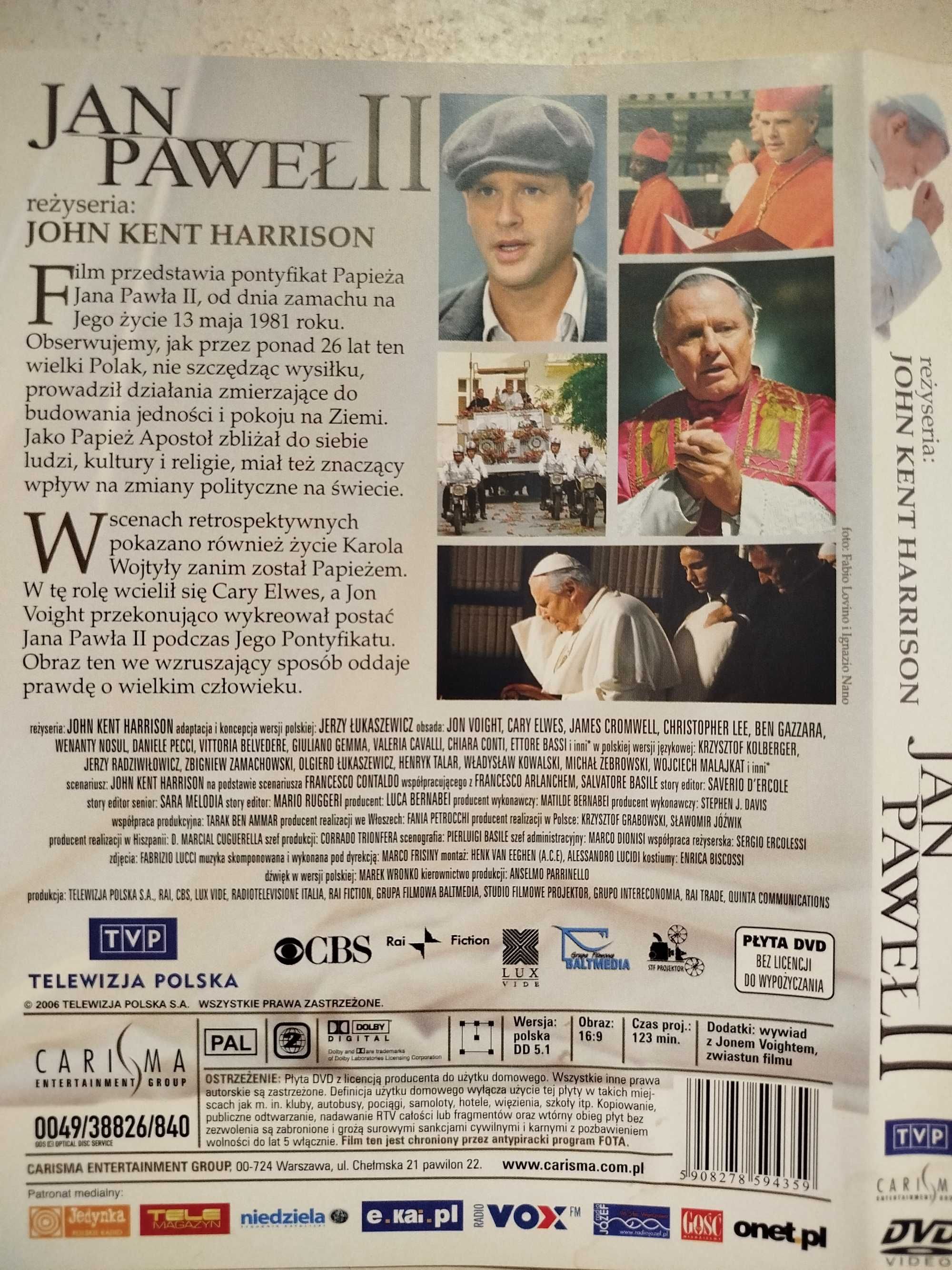 Jan Pawel II Jon Voight reż John Kent Harrison fabularny DVD