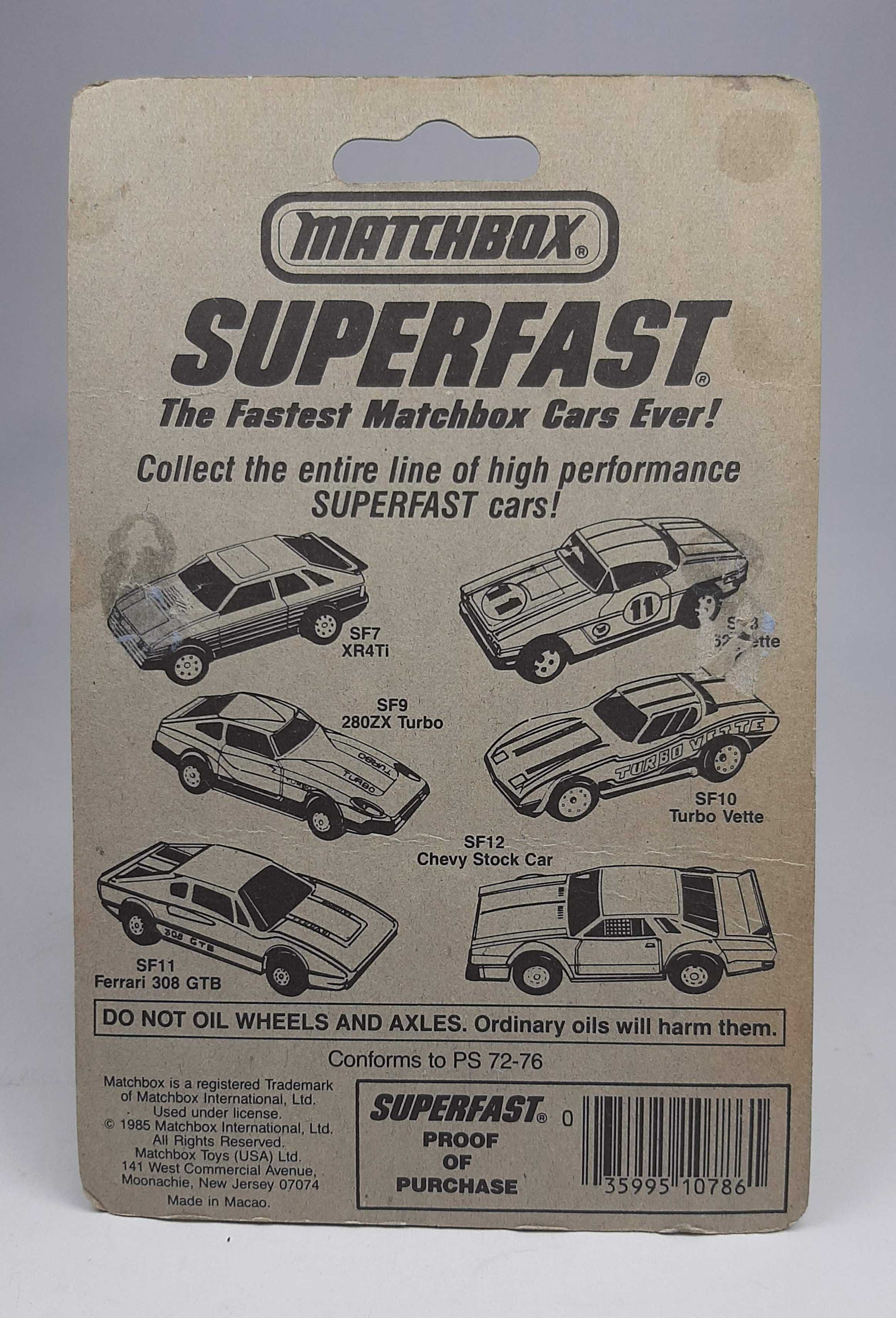 MATCHBOX Chevrolet Corvette C1 '62 SF-8 Made in Macau