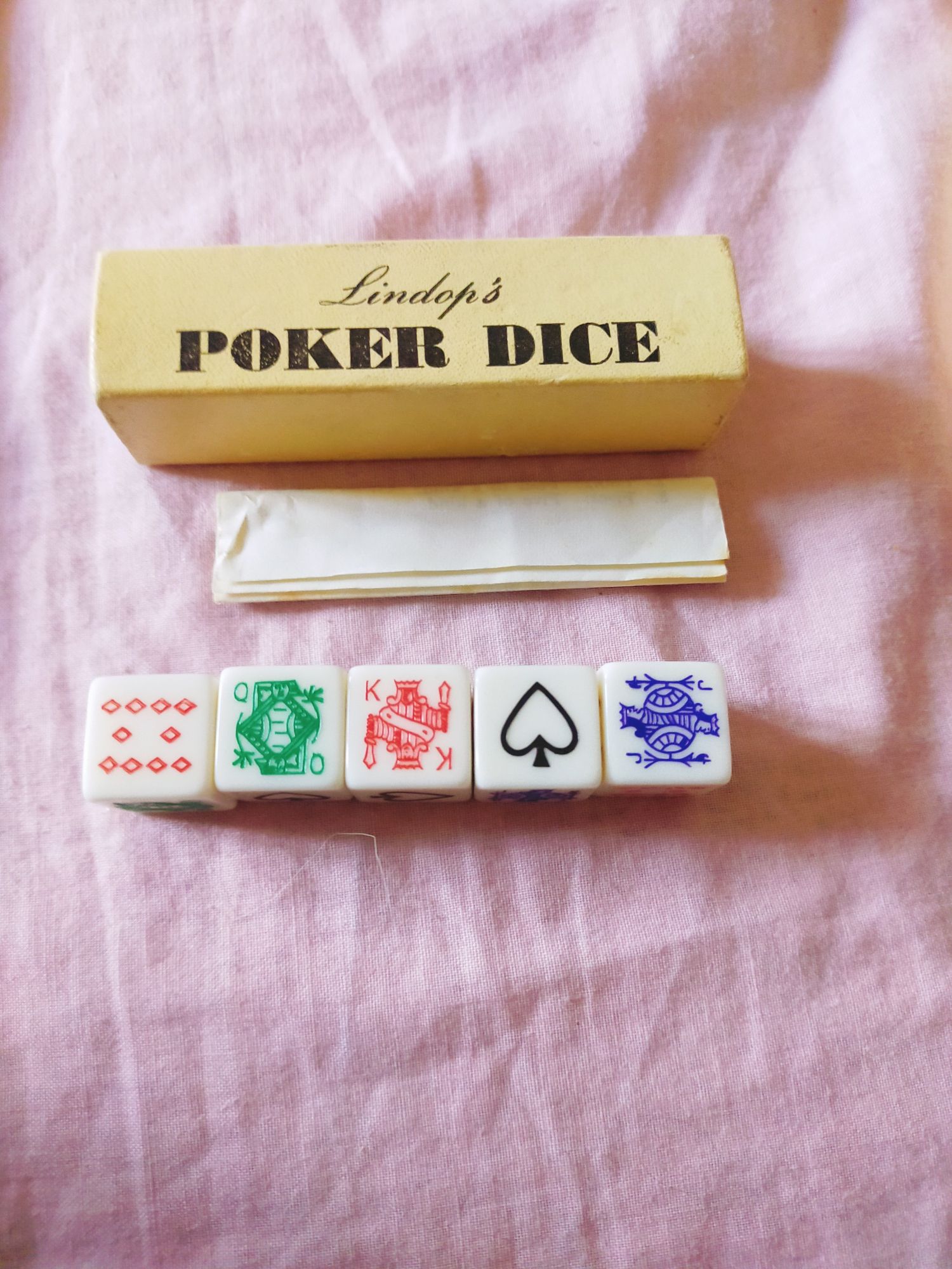 Винтажные покерные кости, Lindops, в коробке, оригинальная упаковка