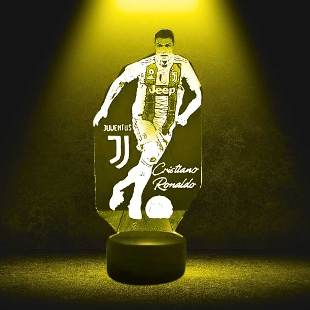 Lampka Nocna Biurkowa dla Dzieci Cristiano Ronaldo CR7 Juventus LED