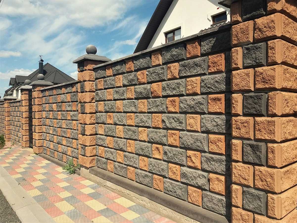 Блок колотий Рваний камінь Забор декоративний