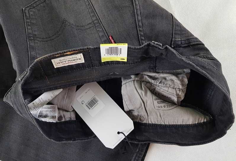 Męskie jeansy Levi's Skinny Taper -oryg. nowe Levis Flex rurki W33/L34
