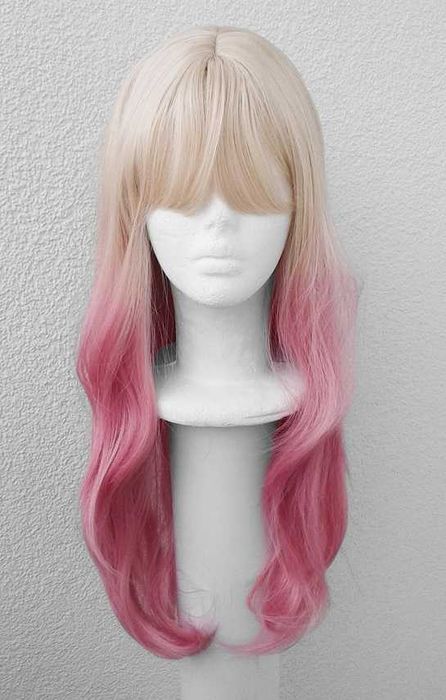 Blond długa peruka ombre gradient z grzywką cosplay wig Marin Kitagawa