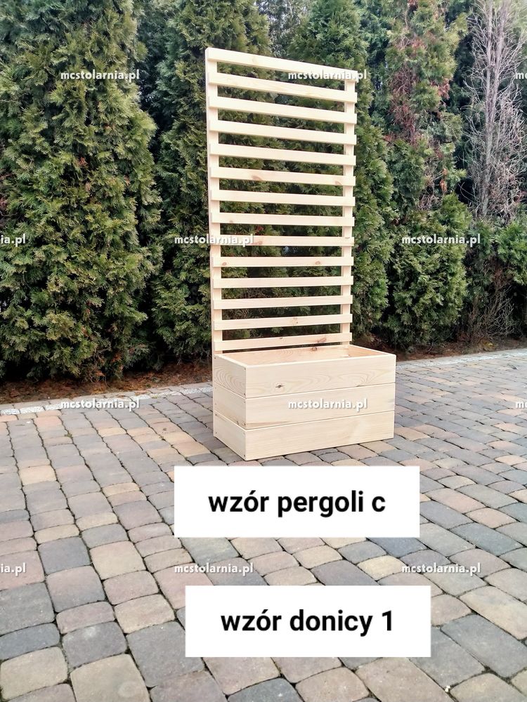 Donica z perogla kwietnik zielnik ogrodzenie płot lamelowy