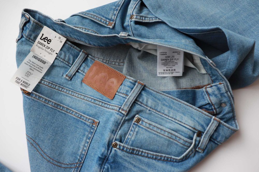 LEE DAREN ZIP FLY W38 L30 męskie spodnie jeansy regular nowe okazja