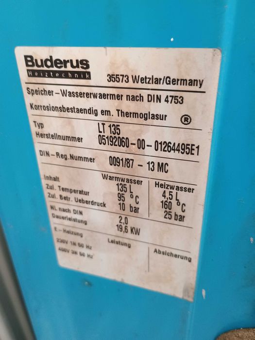 Bojler Zbiornik 135l. Buderus