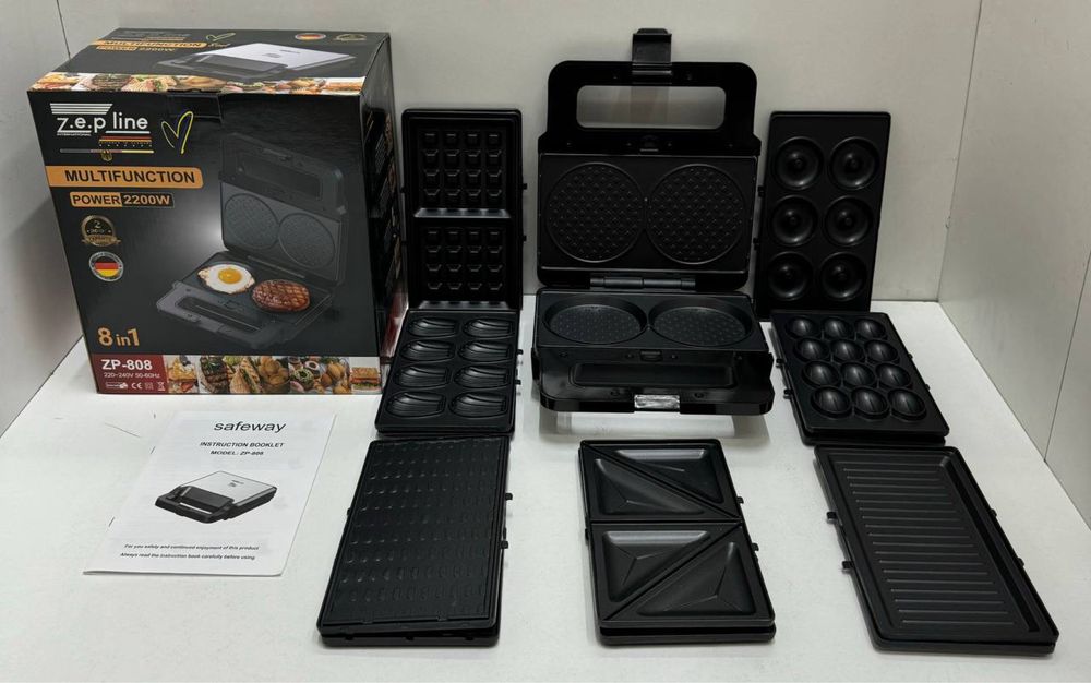 Мультимейкер Гриль 8в1 Zepline 808 2200WATT