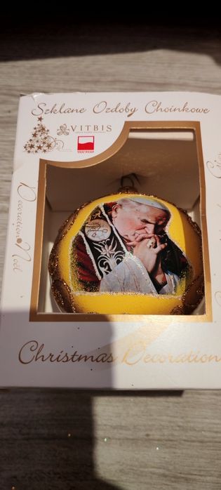 Bombka szklana z wizerunkiem Papieża