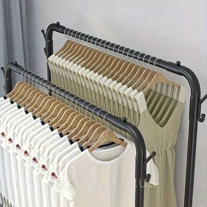 Стійка вішалка подвійна для одягу та взуття