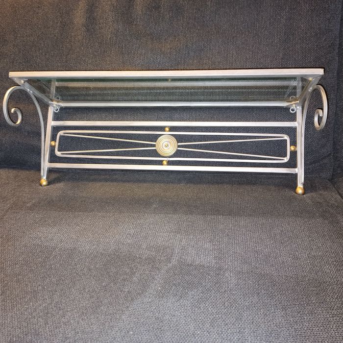 Stylowa metalowa szklana półka wiszącą 55x16 cm pod lustro