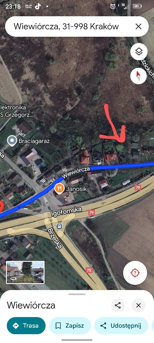 Działka Kraków ul. Wiewiórcza 9.55ar budowlano-uslugowa Niepołomice