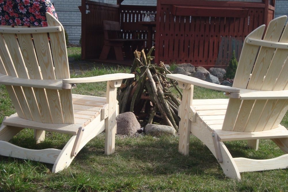 Drewniane fotele składane tarasowo-ogrodowe - Adirondack chair