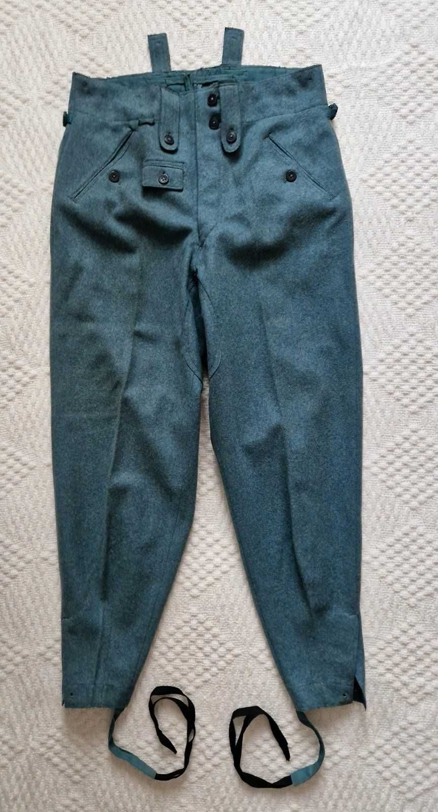 Spodnie Wehrmacht - Polizei M43 z 1944r Paul Grzesik Breslau, oryginał