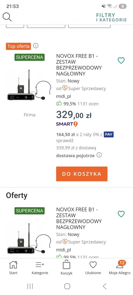Mikrofon nagłowny Novox free b1- UŻYTY RAZ!