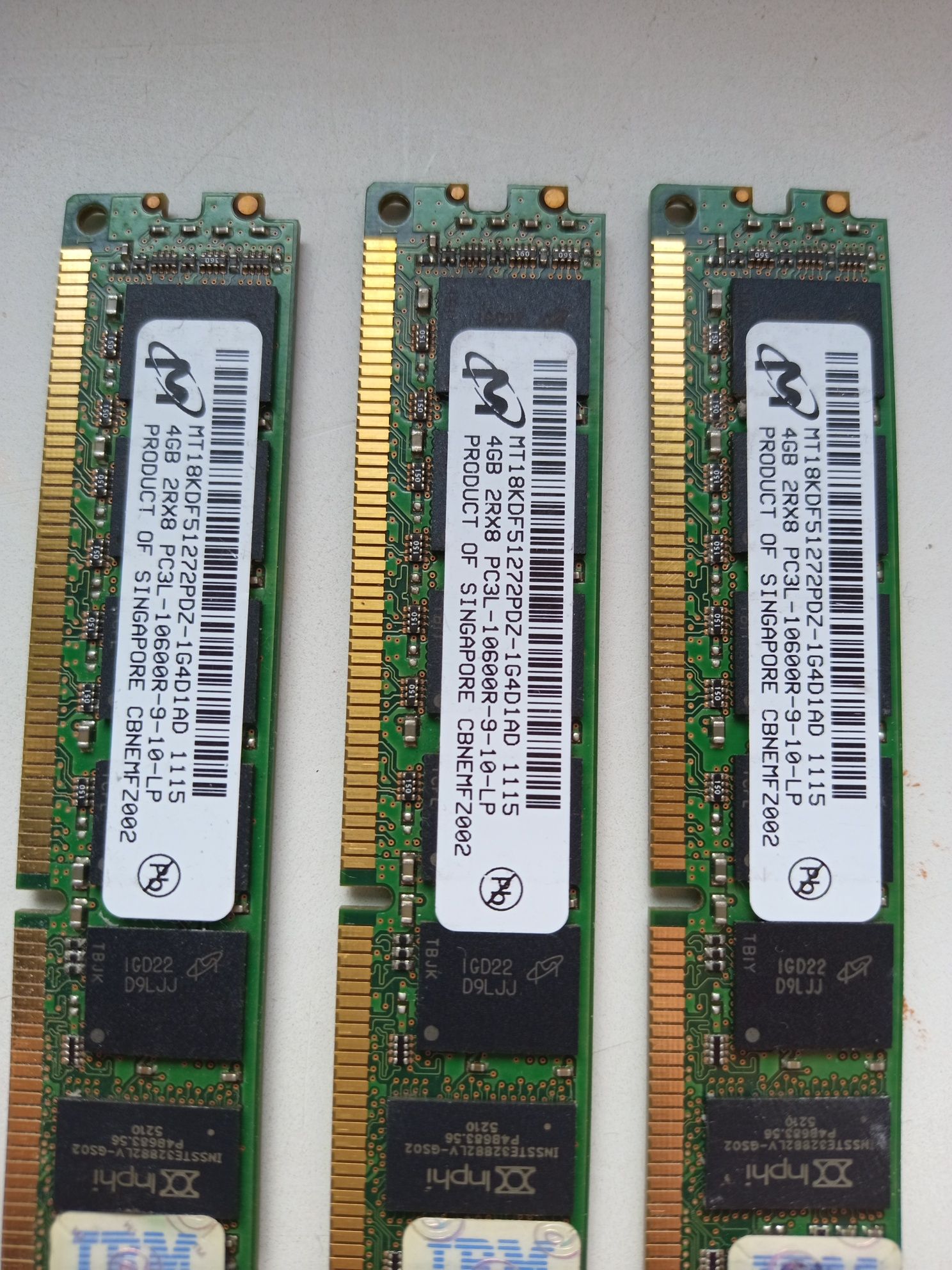 Память серверная 3шт х 4Gb DDR3-1333 Micron MT18JDF51272PDZ-1G4D1AD