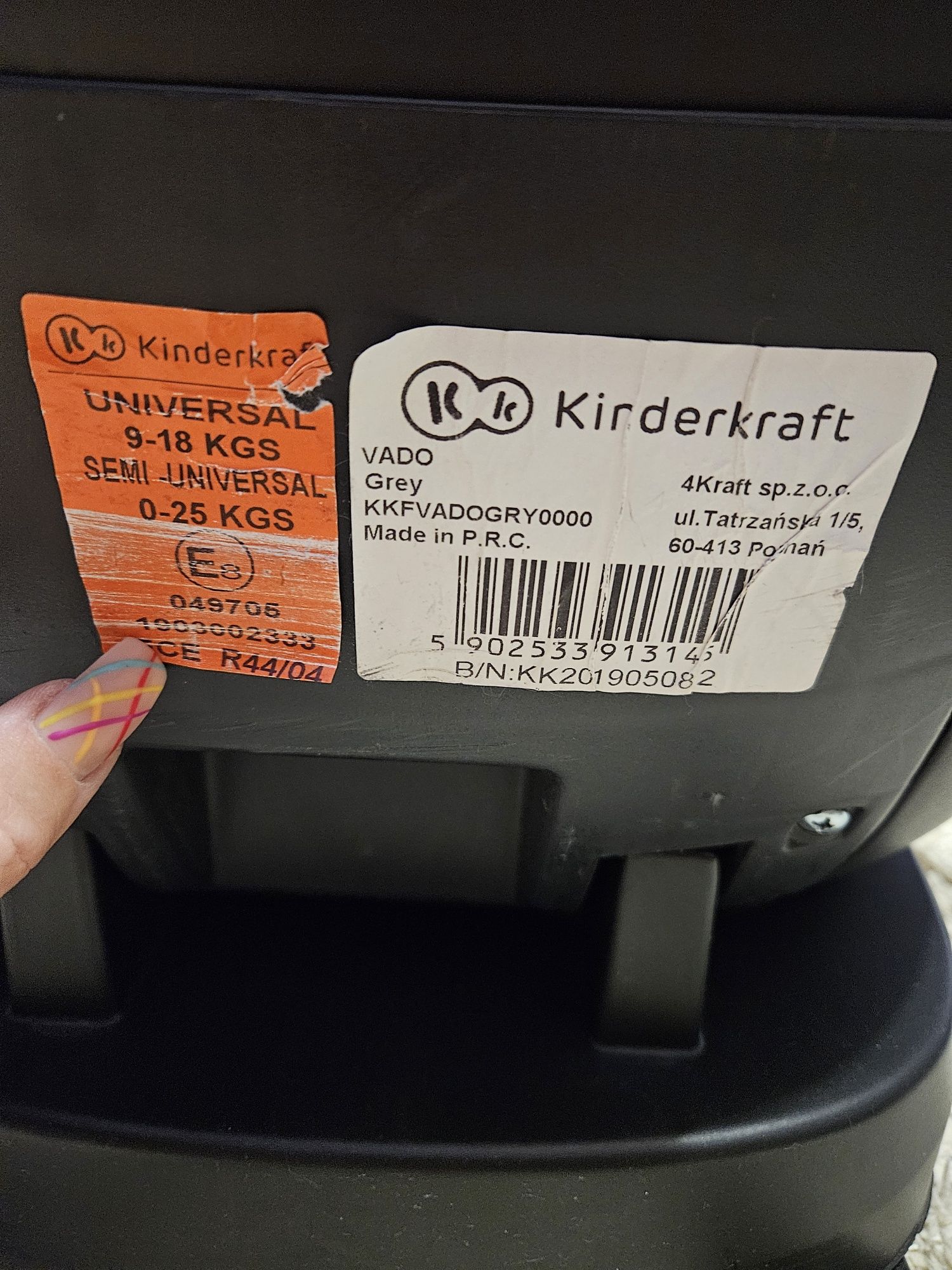 Fotelik Kinderkraft 0-25kg , isofix stan idealny