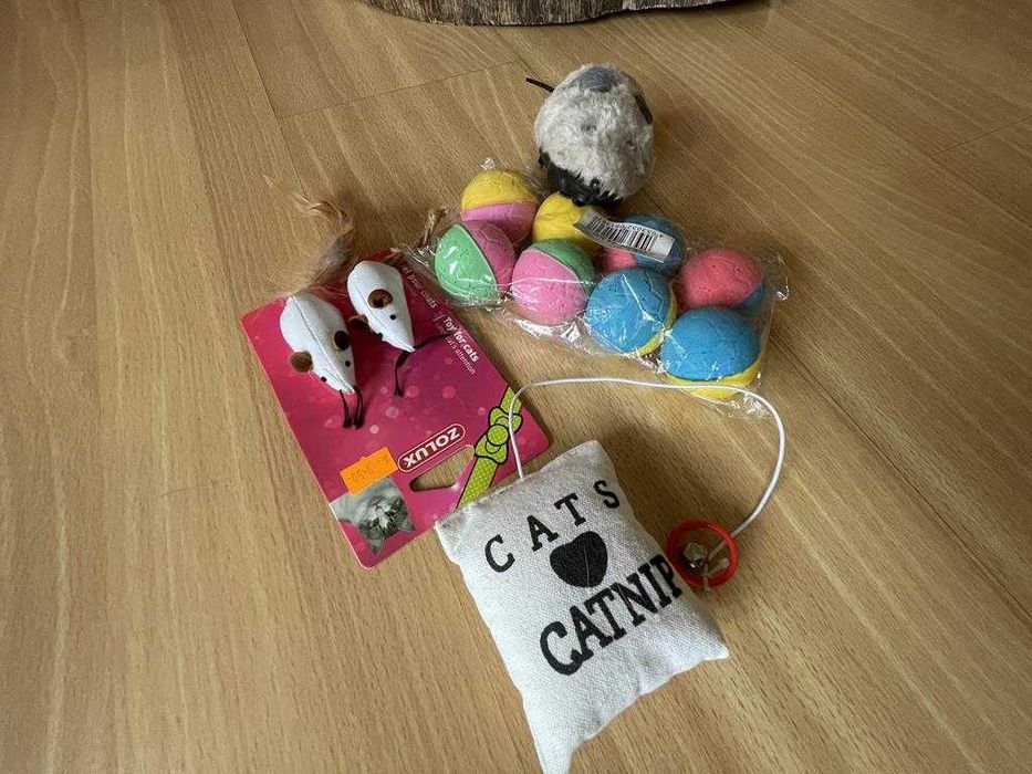 zabawki w zestawie dla kota