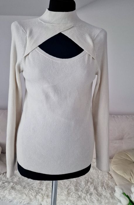 Pólgolwik prązkowany, ecru "F&F".