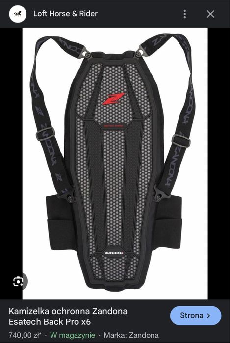 Kamizelka Ochronna Zandona ESATECH BACK PRO X6