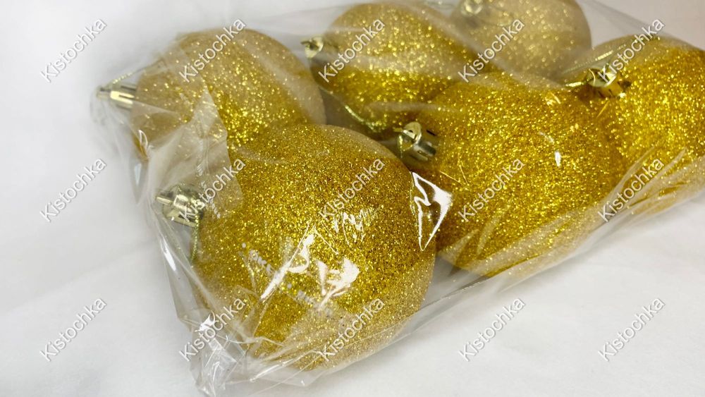 Новорічні Кулі різні кольори | Новогодние Шары разные цвета 100мм 6 шт