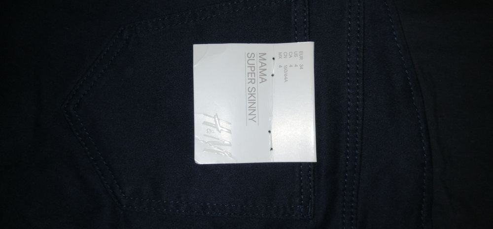 Джинси для вагітних H&M MAMA Super Skinny, розмір EUR 34 (US 4)