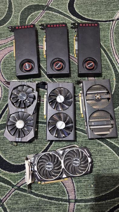 Лот не рабочих видеокарт rx 470 -570 4 /8 gb