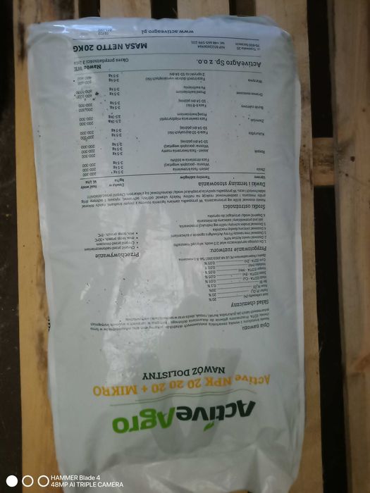 Active Agro NPK 20-20-20 nawóz dolistny, stymulator wzrostu NPK 25kg