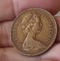 Bela Moeda Rara - New Pence 2- 1971- Reino Unido- Elizabeth II