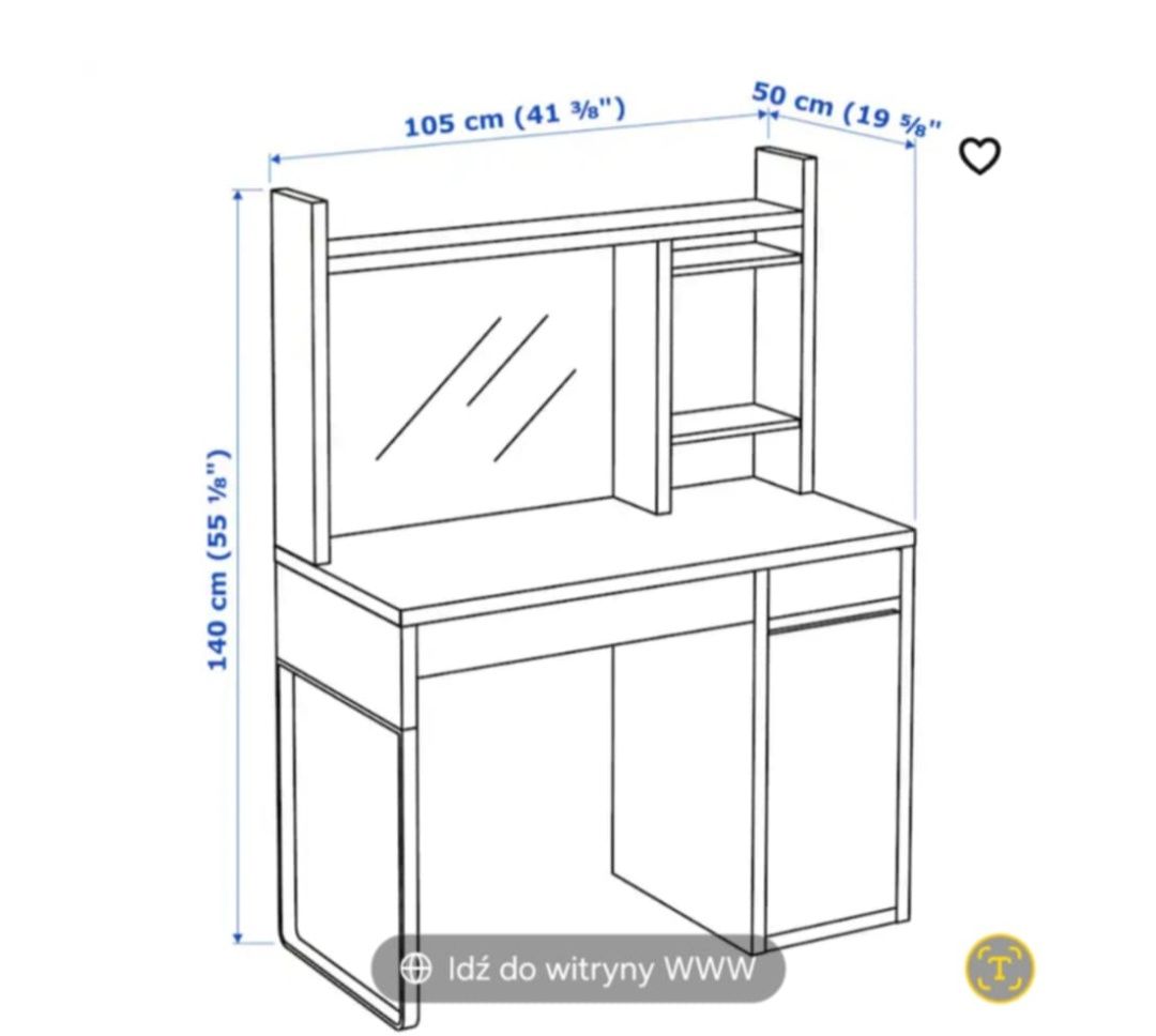 Biurko białe Mickie Ikea