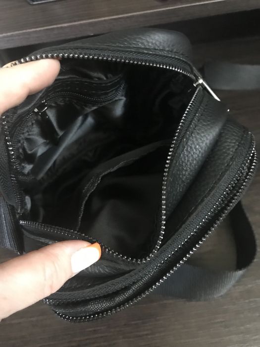 Кожаная барсетка , сумка из натуральной телячьей кожи