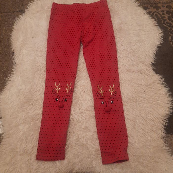 Czerwone świąteczne leginsy dla dziewczynki Little Kids rozmiar 122 cm