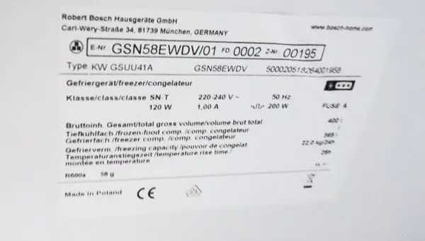 Bosch ( 400 літрів)  GSN58AWDV морозилка велика висока