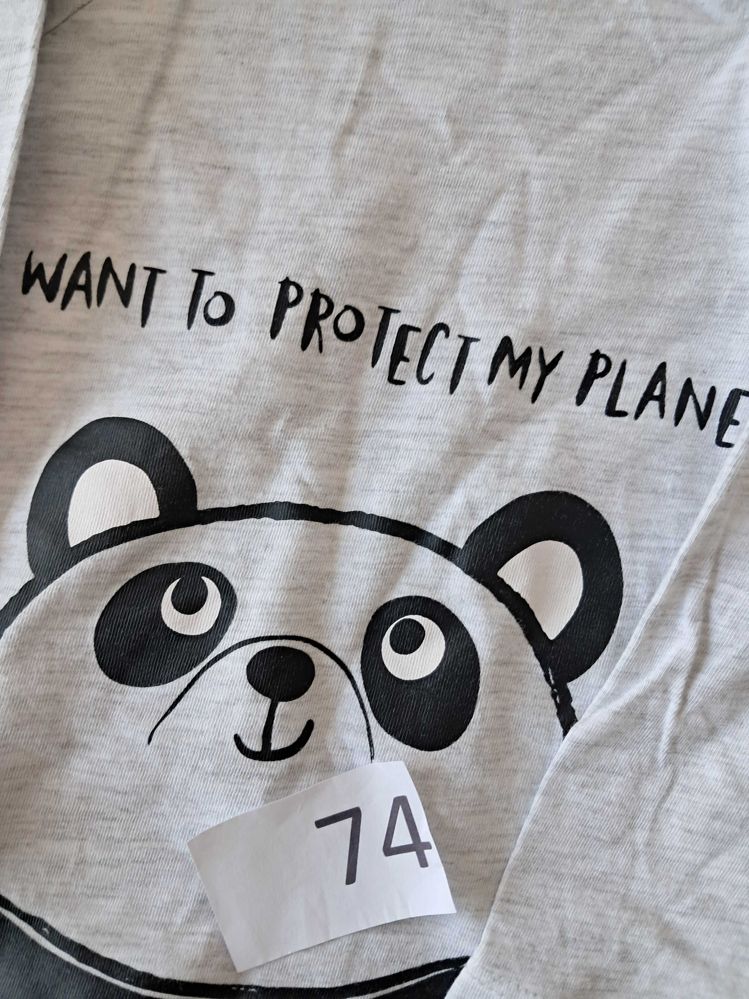 Bluzka niemowlęca miś panda protect my planet długi rękaw So Cute