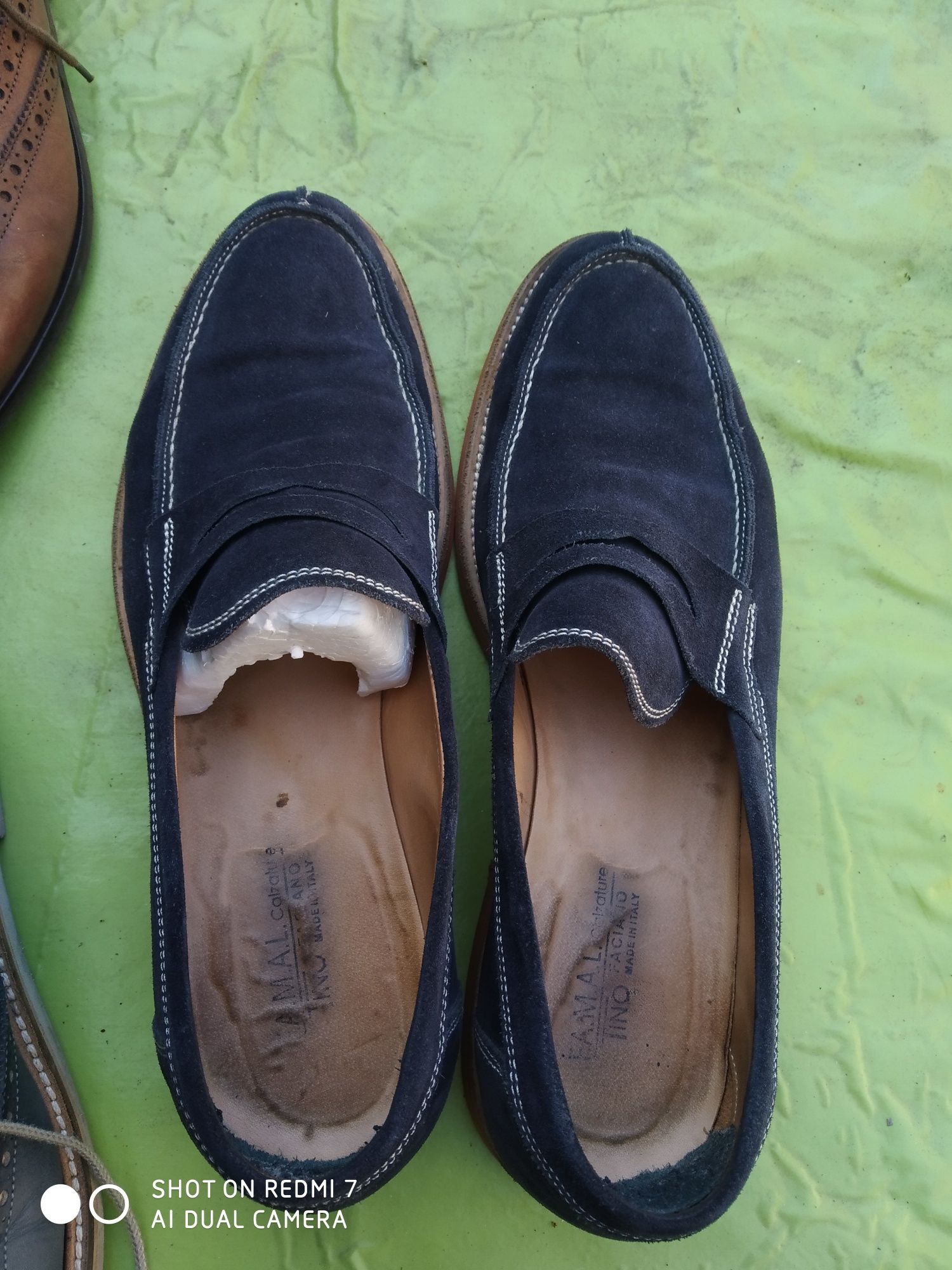 Туфли мужские броги коричневые синие