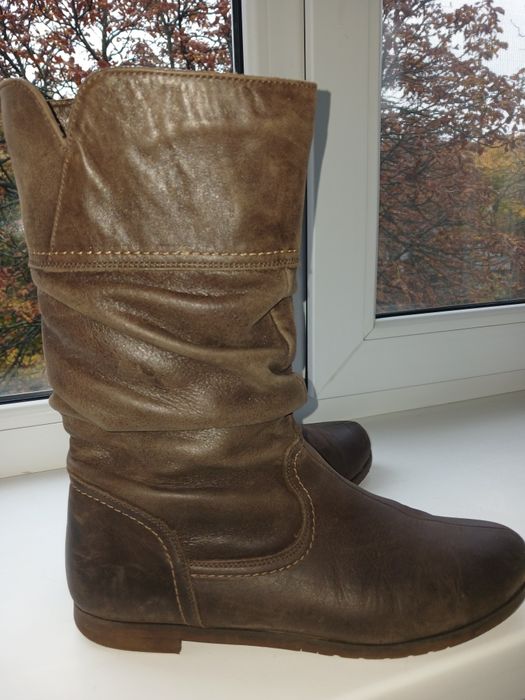 Жіночі шкіряні чоботи, кожаные сапоги