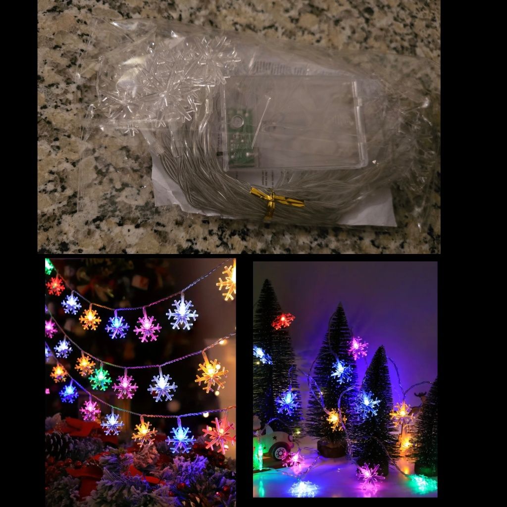 Luzes de natal em forma de floco de neve (6M)