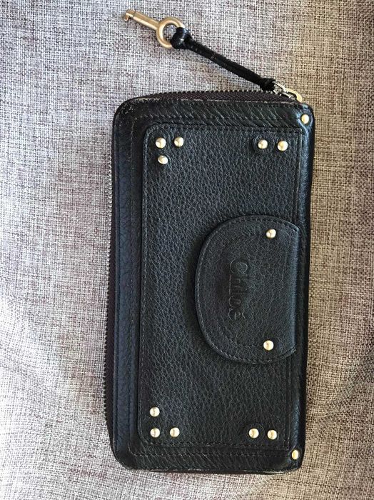 Кошелек Chloé Companion, черный, кожаный