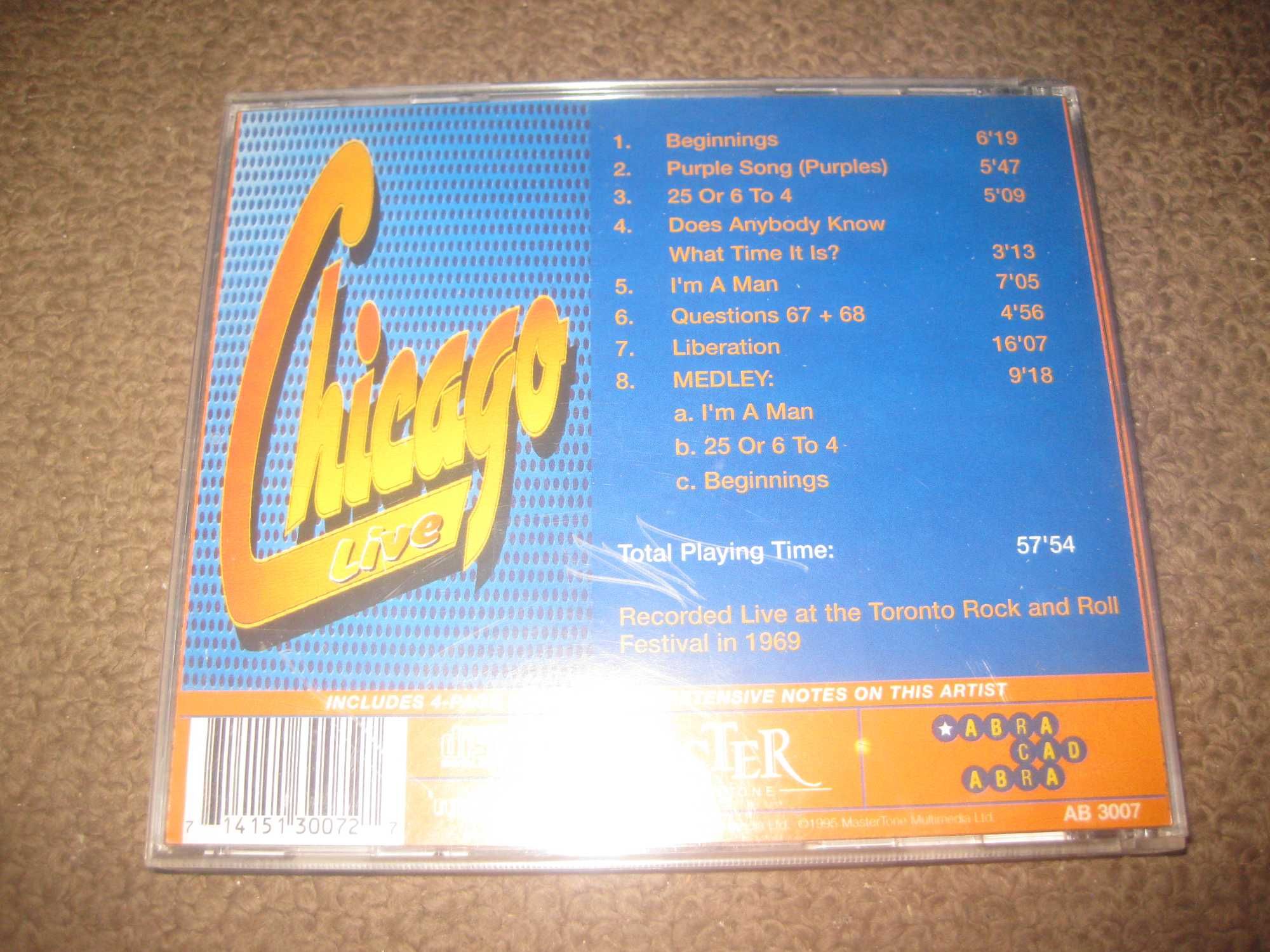 CD dos Chicago "Live: 25 Or 6 To 4"
