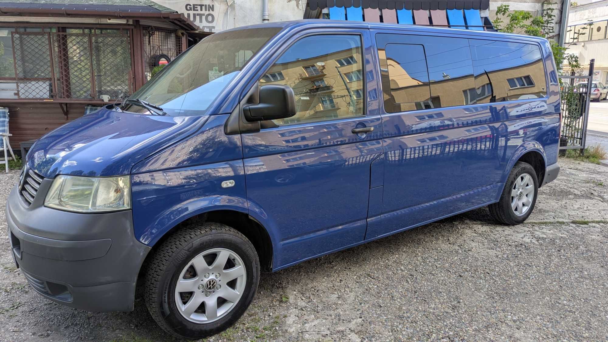 VW T5  Long  1,9TDI  9-osób 2x klima  Super Stan VAT-23%