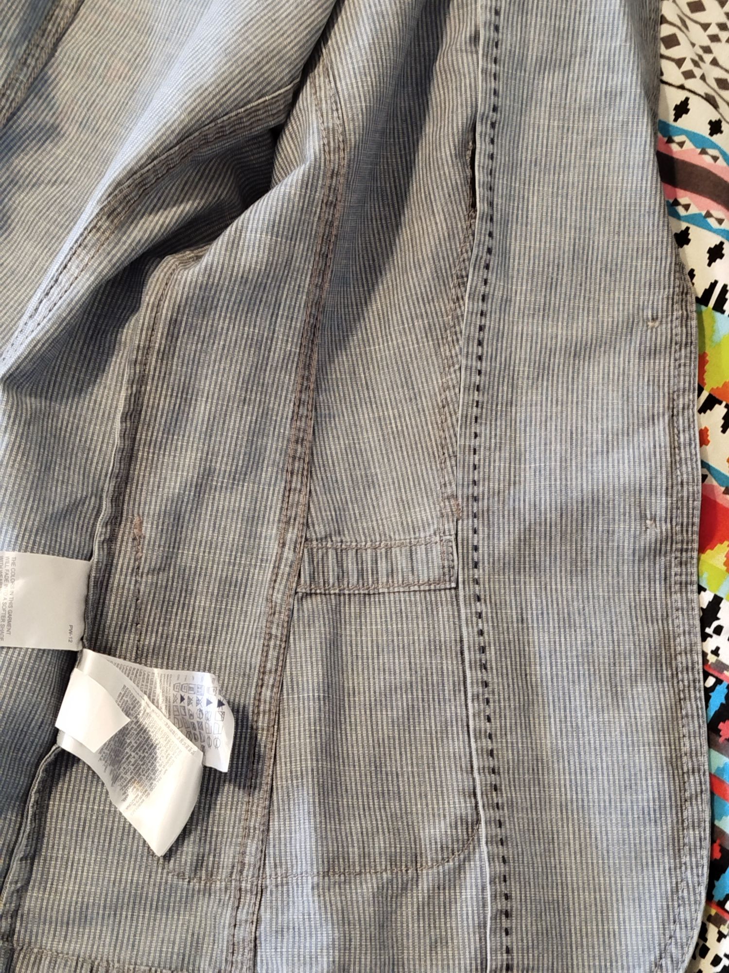 Błękitna niebieska marynarka w białe paski Tommy Hilfiger XS 34