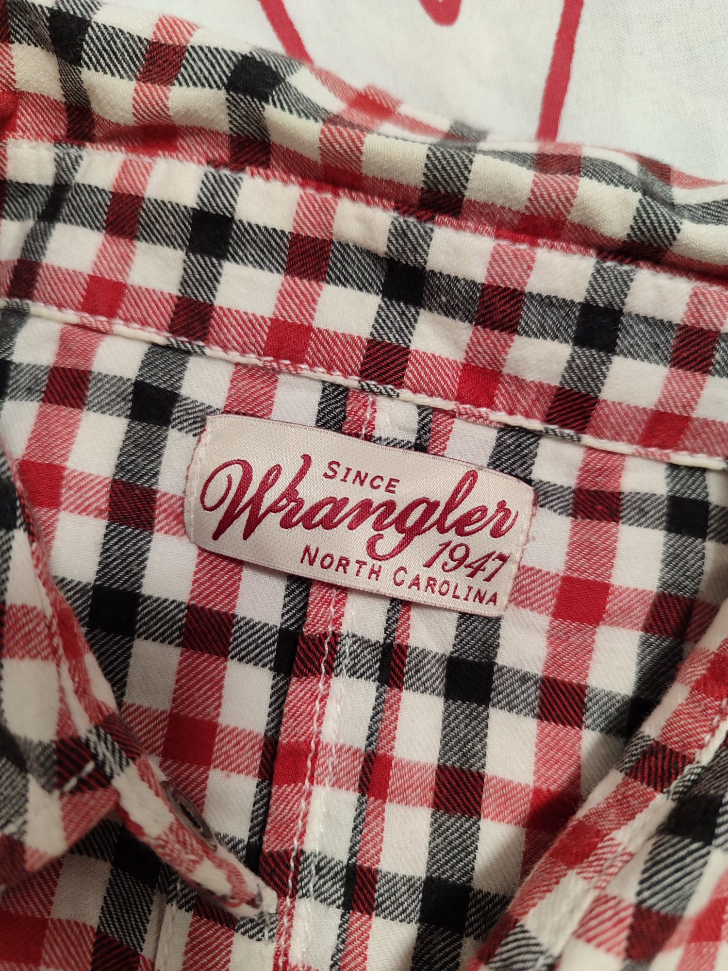 koszula wrangler krata czerwona czarna biała rozmiar XS/S